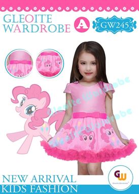 @  GW 245 DRESS  { A ~ PONY PINK }  ( SZ 2Y - 13Y )