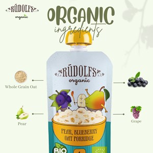 RUDOLFS PORRIDGE - ORGANIC PEAR BLUEBERRY OAT