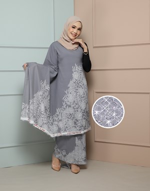 BATIK LUKIS PREMIUM With Diamond DYH 07 in Grey