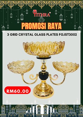 3 GRID CRYSTAL GLASS PLATES FGJST3002
