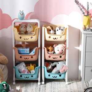3 / 4 Tier Trolley Kids Toy Storage Rack Multi-layer Organizer Storage Toys Rack Rak Mainan Kanak Troli Mainan
