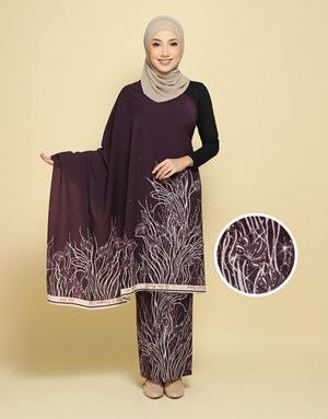 BATIK LUKIS PREMIUM With Diamond LZ 03 in Dark Purple