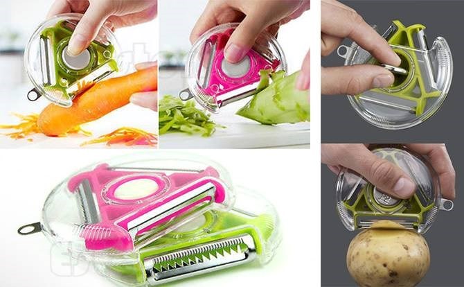 3 in 1 Compact Rotary Multifunctional Vegetable Fruit Peeler