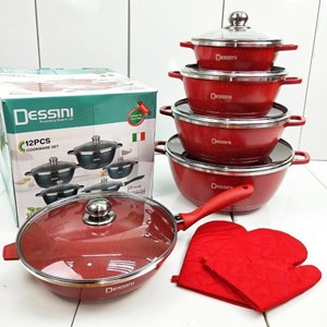 12 PCS Dessini Italy Non Stick Cooking Set