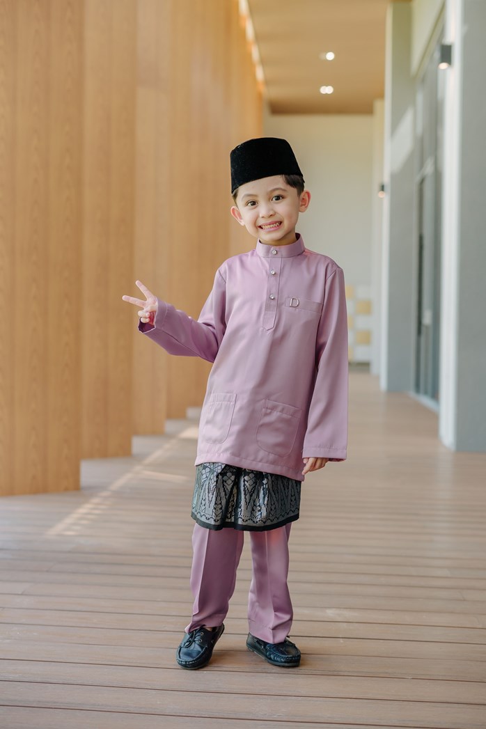 Baju Melayu Premium Damian Kids – Black (Copy)