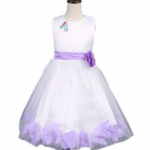 💖. L106 WHITE DINNER DRESS ( PURPLE FLOWER ) SIZE 110 - 160