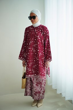 SERI ANGGUN KURUNG ( SA Maroon Abstract )
